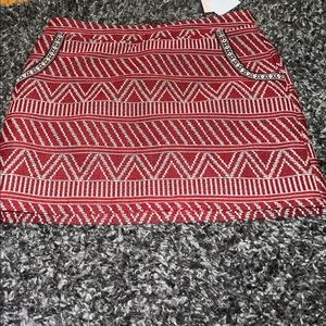 BNWT JUST FAB FULLY LINED JAQUARD A LINE - MINI SKIRT WITH POCKETS - size Large